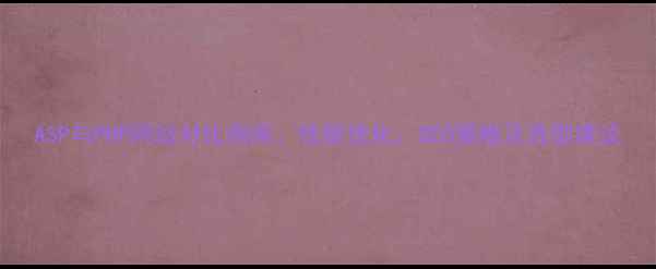 图片 ASP与PHP网站对比指南：性能优化、SEO策略及选型建议