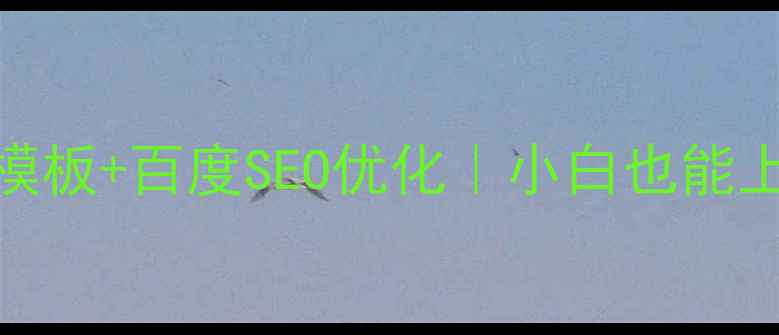 图片 J2EE静态网页模板+百度SEO优化｜小白也能上手的5大技巧1