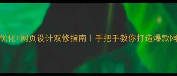 图片 ✨SEO优化+网页设计双修指南｜手把手教你打造爆款网站✨2