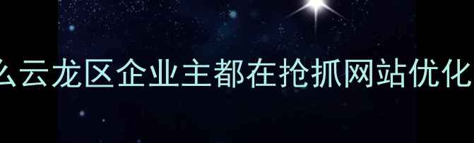 图片 ✨为什么云龙区企业主都在抢抓网站优化红利？2