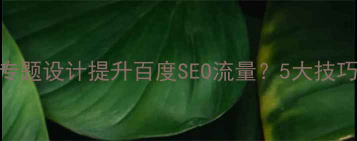 图片 ✨如何用网页专题设计提升百度SEO流量？5大技巧+实战案例🔥2
