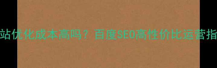 图片 ✨网站优化成本高吗？百度SEO高性价比运营指南✨