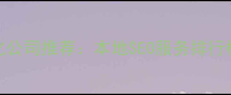 图片 东胜网站优化公司推荐：本地SEO服务排行榜及避坑指南