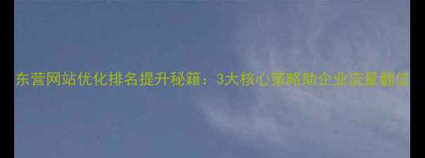 图片 东营网站优化排名提升秘籍：3大核心策略助企业流量翻倍