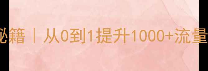 图片 个人网站推广秘籍｜从0到1提升1000+流量，附实操案例1