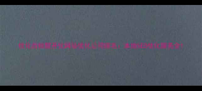 图片 优化后标题开化网站优化公司排名：本地SEO优化服务全1