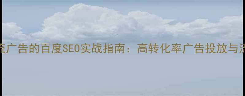 图片 优化网站引流广告的百度SEO实战指南：高转化率广告投放与流量增长策略