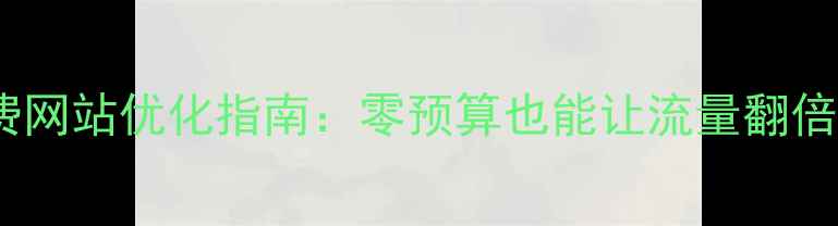 图片 免费网站优化指南：零预算也能让流量翻倍🔥2