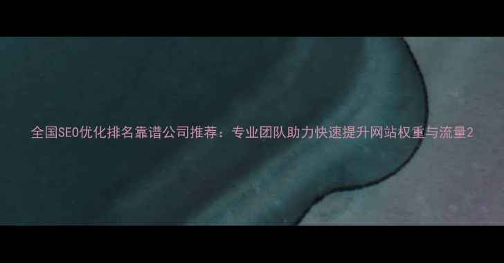 图片 全国SEO优化排名靠谱公司推荐：专业团队助力快速提升网站权重与流量2