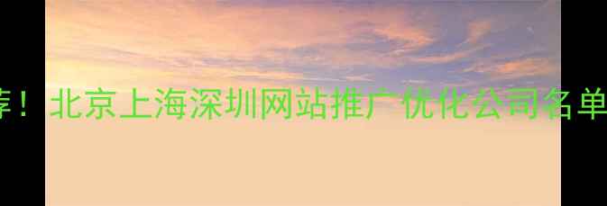 图片 全网最全推荐！北京上海深圳网站推广优化公司名单及避坑指南2