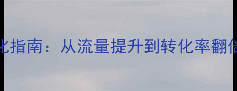 图片 全网最全网站优化指南：从流量提升到转化率翻倍的12个实战技巧