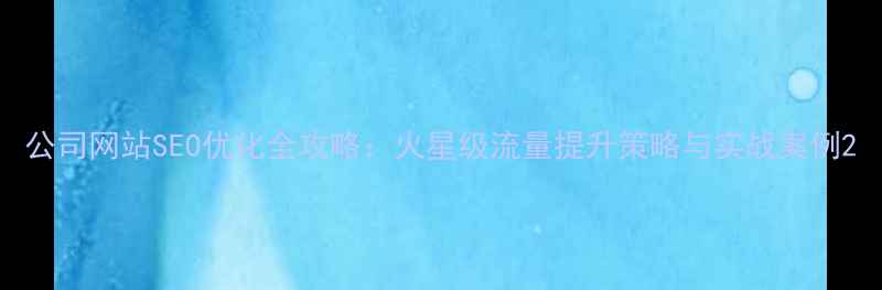 图片 公司网站SEO优化全攻略：火星级流量提升策略与实战案例2