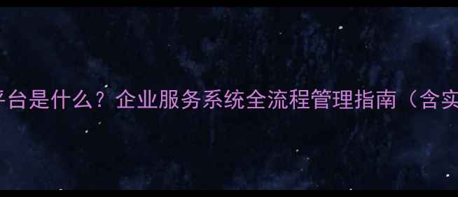 图片 公司自助平台是什么？企业服务系统全流程管理指南（含实施案例）1