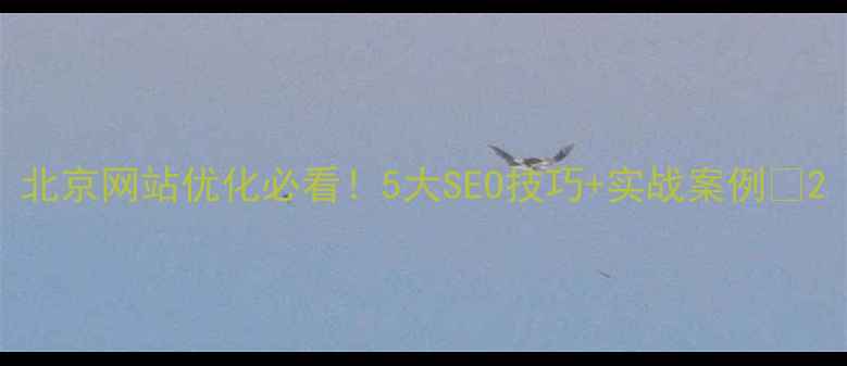 图片 北京网站优化必看！5大SEO技巧+实战案例🌟2