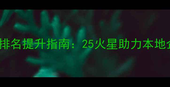 图片 北海SEO公司排名提升指南：25火星助力本地企业精准获客