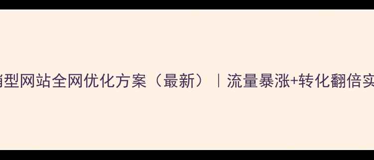 图片 南阳营销型网站全网优化方案（最新）｜流量暴涨+转化翻倍实战指南1