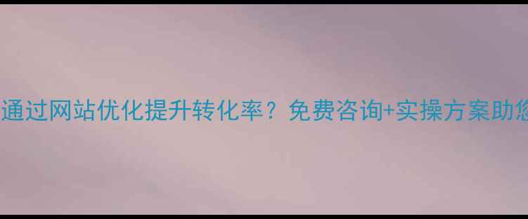 图片 厦门本地企业如何通过网站优化提升转化率？免费咨询+实操方案助您抢占市场先机！1