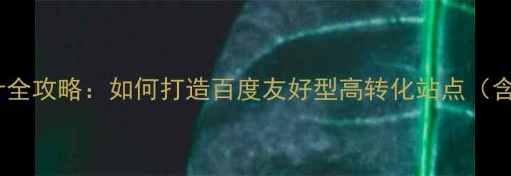 图片 团队网站设计全攻略：如何打造百度友好型高转化站点（含实战案例）1