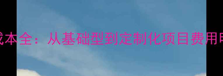 图片 国内网站建设成本全：从基础型到定制化项目费用明细及避坑指南