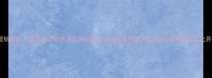 图片 在数字化营销时代，章丘企业如何通过网站优化实现精准获客？本地SEO专家网站优化开户全流程1