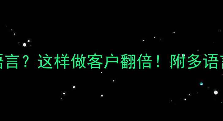 图片 外贸网站用什么语言？这样做客户翻倍！附多语言SEO优化指南🔥1