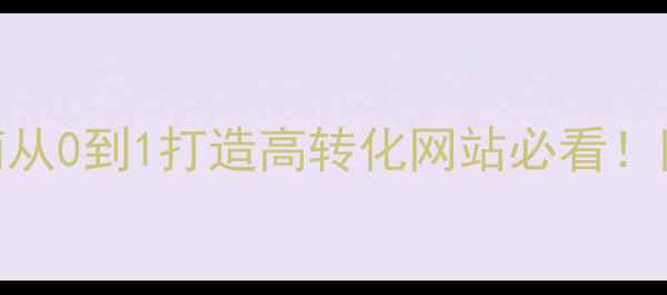 图片 天津网站建设避坑指南从0到1打造高转化网站必看！附本地SEO优化全攻略2