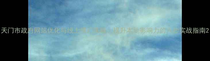 图片 天门市政府网站优化与线上推广策略：提升本地影响力的六步实战指南2