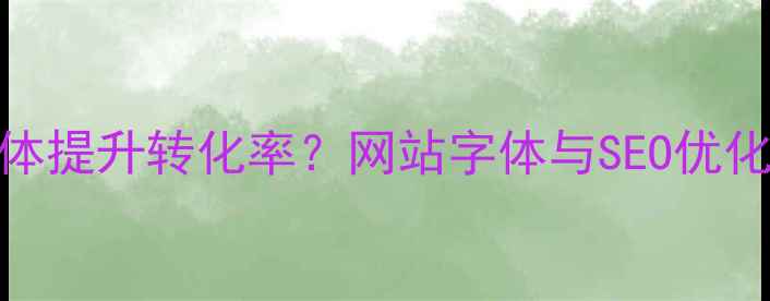 图片 如何选择字体提升转化率？网站字体与SEO优化的深度指南
