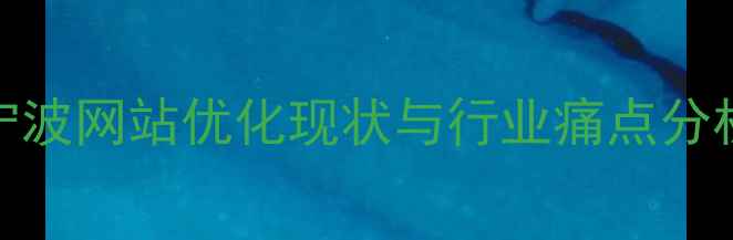 图片 宁波网站优化现状与行业痛点分析