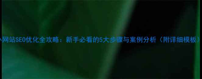 图片 小网站SEO优化全攻略：新手必看的5大步骤与案例分析（附详细模板）1