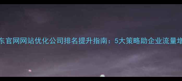 图片 山东官网网站优化公司排名提升指南：5大策略助企业流量增长
