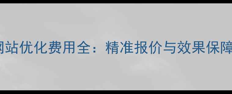 图片 岳阳网站优化费用全：精准报价与效果保障指南1