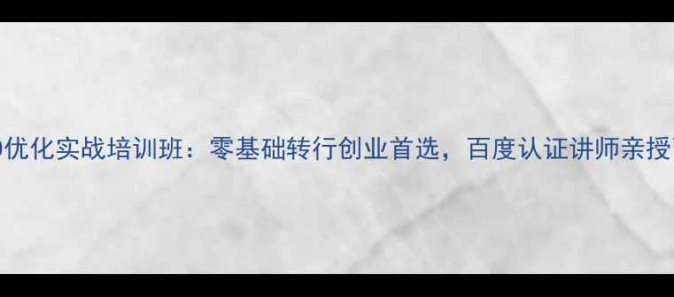 图片 巩义网站制作与SEO优化实战培训班：零基础转行创业首选，百度认证讲师亲授百度算法适配技巧2