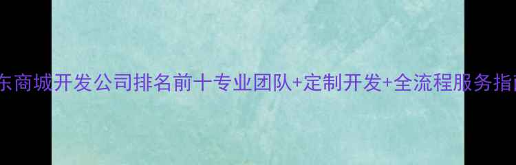图片 广东商城开发公司排名前十专业团队+定制开发+全流程服务指南1