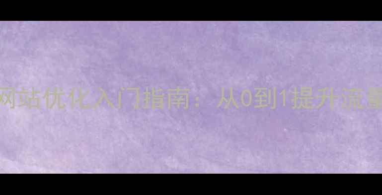 图片 必学！网站优化入门指南：从0到1提升流量+转化1