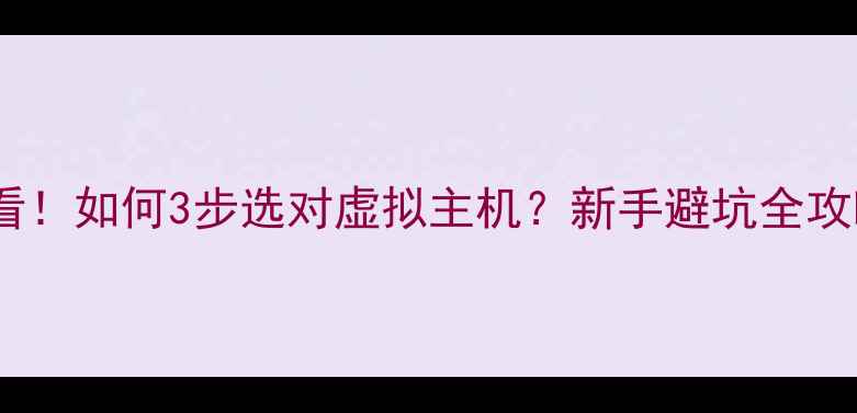 图片 必看！如何3步选对虚拟主机？新手避坑全攻略2