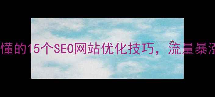 图片 必看！新手必懂的15个SEO网站优化技巧，流量暴涨的底层逻辑2