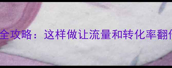 图片 惠安电商网站优化全攻略：这样做让流量和转化率翻倍（附实战案例）2