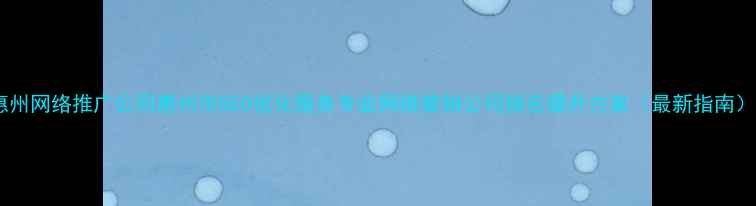 图片 惠州网络推广公司惠州市SEO优化服务专业网络营销公司排名提升方案（最新指南）2