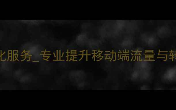 图片 手机网站优化服务_专业提升移动端流量与转化率_科技1