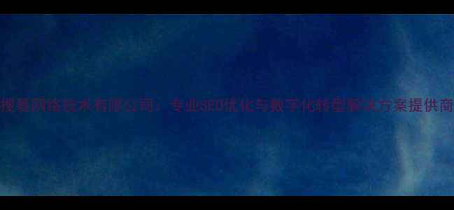 图片 搜易网络技术有限公司：专业SEO优化与数字化转型解决方案提供商