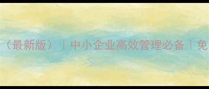 图片 数字管理系统模板（最新版）｜中小企业高效管理必备｜免费下载+操作指南1