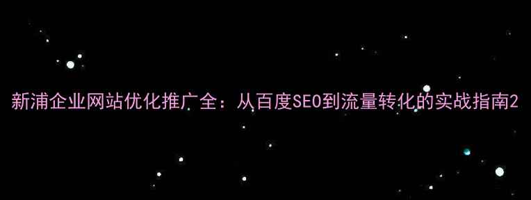 图片 新浦企业网站优化推广全：从百度SEO到流量转化的实战指南2