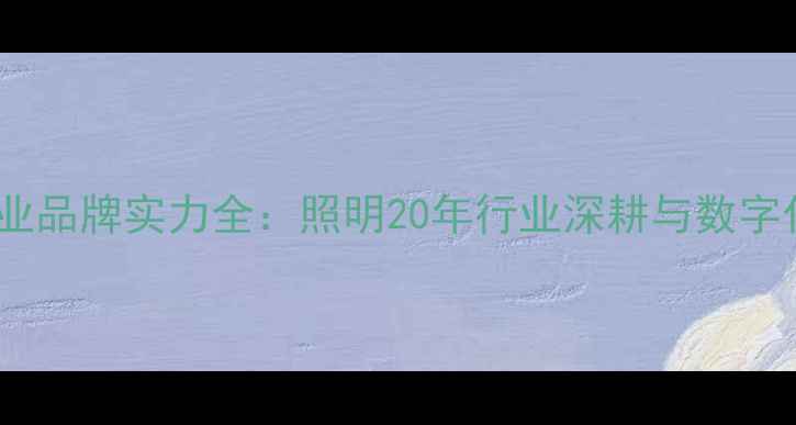 图片 智能照明企业品牌实力全：照明20年行业深耕与数字化服务升级1
