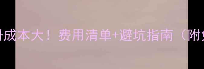 图片 最新版网页注册成本大！费用清单+避坑指南（附免费渠道）💰🔥