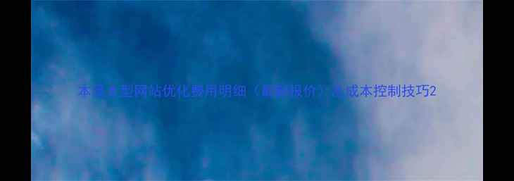 图片 本溪大型网站优化费用明细（最新报价）及成本控制技巧2