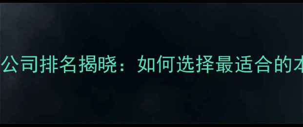 图片 江东区网站优化公司排名揭晓：如何选择最适合的本地SEO服务商？