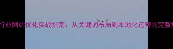 图片 沈阳传统行业网站优化实战指南：从关键词布局到本地化运营的完整解决方案2