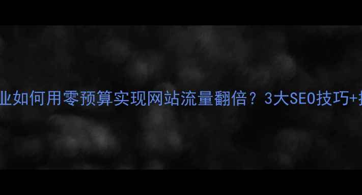 图片 沈阳本地企业如何用零预算实现网站流量翻倍？3大SEO技巧+推广策略全2