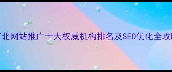 图片 河北网站推广十大权威机构排名及SEO优化全攻略